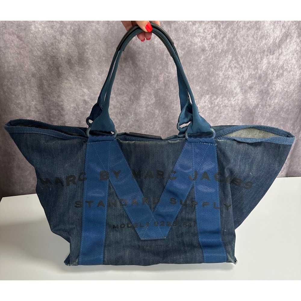 Marc by Marc Jacobs Standard Supply Denim Tote Bag Blue Resort 2011 Distressed